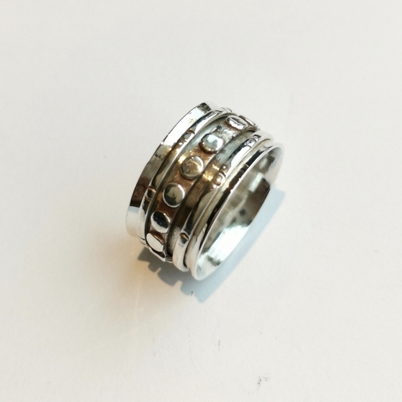 Sterling Silver spinning spinner meditation ring sz 7 NEW - Picture 2 of 6